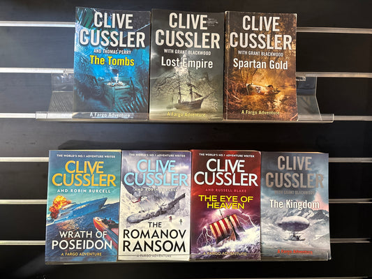 CUSSLER, Clive - Bundle of 7 - Assorted Titles in the Fargo Series (Min. fair condition)