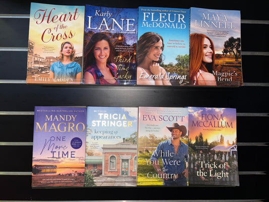 SELECTION of Aust Contemporary Rural Fiction - Bundle of 8 - Assorted Authors (Min. good condition)